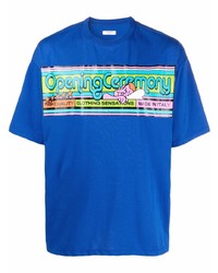 T-shirt à col rond imprimé bleu Opening Ceremony