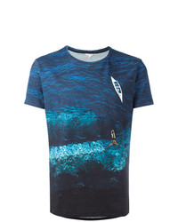 T-shirt à col rond imprimé bleu Orlebar Brown