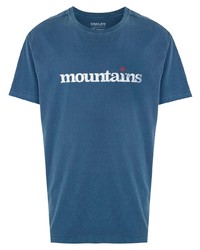 T-shirt à col rond imprimé bleu OSKLEN