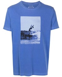 T-shirt à col rond imprimé bleu OSKLEN