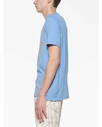 T-shirt à col rond imprimé bleu Amiri