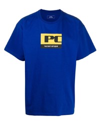 T-shirt à col rond imprimé bleu PACCBET