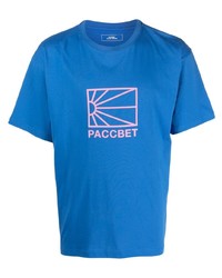 T-shirt à col rond imprimé bleu PACCBET