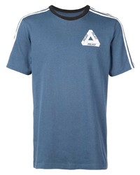T-shirt à col rond imprimé bleu Palace