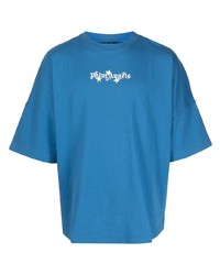 T-shirt à col rond imprimé bleu Palm Angels