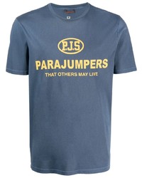T-shirt à col rond imprimé bleu Parajumpers