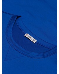 T-shirt à col rond imprimé bleu Moncler