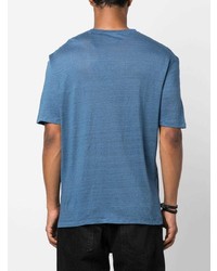 T-shirt à col rond imprimé bleu Limitato