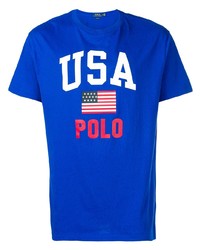 T-shirt à col rond imprimé bleu Polo Ralph Lauren