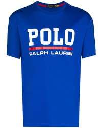 T-shirt à col rond imprimé bleu Polo Ralph Lauren