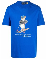 T-shirt à col rond imprimé bleu Polo Ralph Lauren