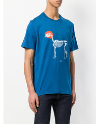 T-shirt à col rond imprimé bleu Ps By Paul Smith