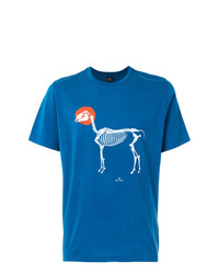 T-shirt à col rond imprimé bleu Ps By Paul Smith