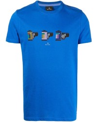 T-shirt à col rond imprimé bleu PS Paul Smith