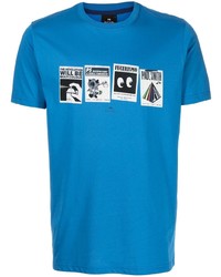 T-shirt à col rond imprimé bleu PS Paul Smith