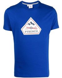 T-shirt à col rond imprimé bleu Pyrenex
