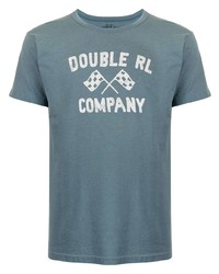 T-shirt à col rond imprimé bleu Ralph Lauren Purple Label