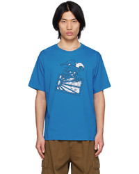 T-shirt à col rond imprimé bleu Rassvet
