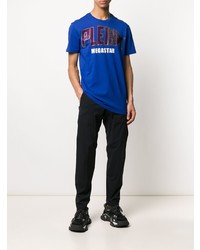 T-shirt à col rond imprimé bleu Philipp Plein