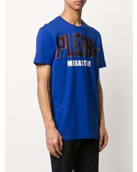 T-shirt à col rond imprimé bleu Philipp Plein