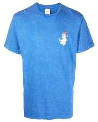 T-shirt à col rond imprimé bleu RIPNDIP