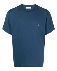 T-shirt à col rond imprimé bleu Sandro