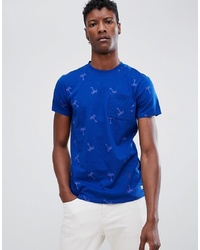 T-shirt à col rond imprimé bleu Scotch & Soda