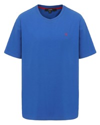T-shirt à col rond imprimé bleu Shanghai Tang
