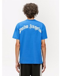 T-shirt à col rond imprimé bleu Palm Angels