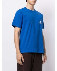 T-shirt à col rond imprimé bleu A Bathing Ape