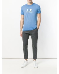 T-shirt à col rond imprimé bleu CP Company