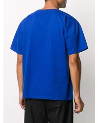 T-shirt à col rond imprimé bleu PACCBET