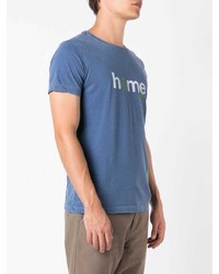 T-shirt à col rond imprimé bleu OSKLEN