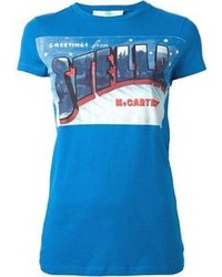T-shirt à col rond imprimé bleu Stella McCartney