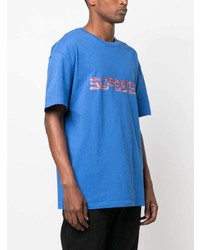 T-shirt à col rond imprimé bleu Ksubi