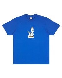 T-shirt à col rond imprimé bleu Supreme