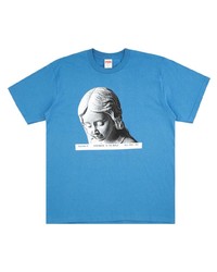 T-shirt à col rond imprimé bleu Supreme