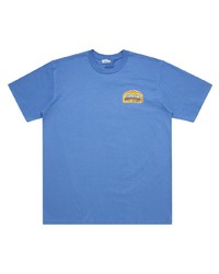 T-shirt à col rond imprimé bleu Supreme