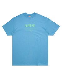 T-shirt à col rond imprimé bleu Supreme