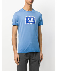 T-shirt à col rond imprimé bleu CP Company