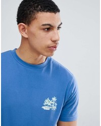 T-shirt à col rond imprimé bleu