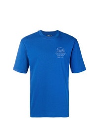 T-shirt à col rond imprimé bleu Thames