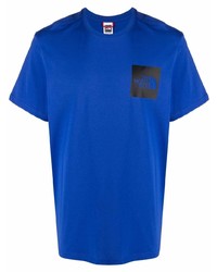 T-shirt à col rond imprimé bleu The North Face