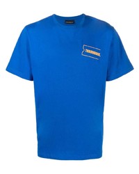 T-shirt à col rond imprimé bleu Throwback.