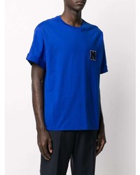 T-shirt à col rond imprimé bleu Neil Barrett