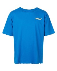 T-shirt à col rond imprimé bleu Unravel Project