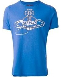 T-shirt à col rond imprimé bleu Vivienne Westwood