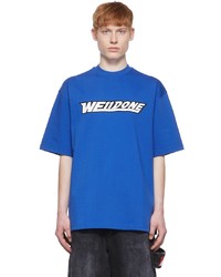 T-shirt à col rond imprimé bleu We11done