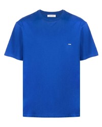 T-shirt à col rond imprimé bleu Wood Wood