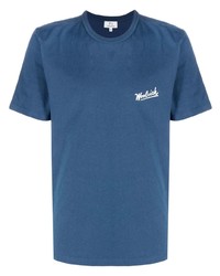 T-shirt à col rond imprimé bleu Woolrich